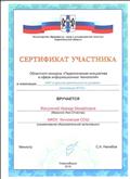 Сертификат участника Областного конкурса "Педагогическая инициатива в сфере информационных технологий" 2015 г